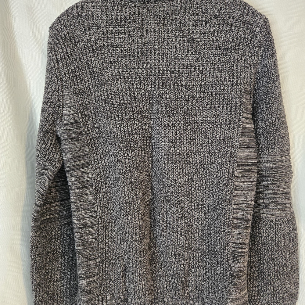 Retrofit Charcoal Knit Sweater with Button Collar - Picture 2 of 3